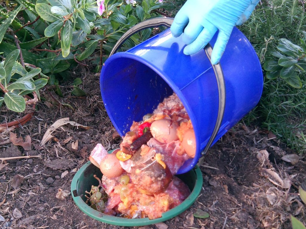 You would like to reduce your waste – wouldn’t you! 2 Filling a Compot with Organic Matter