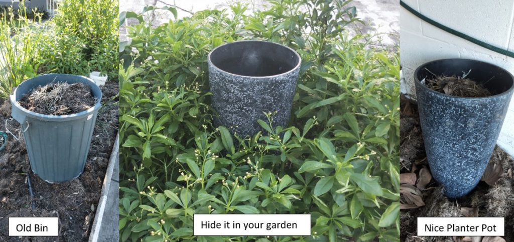 Composting Scurvy Weed (Wandering Dew) 9 compost receptacles
